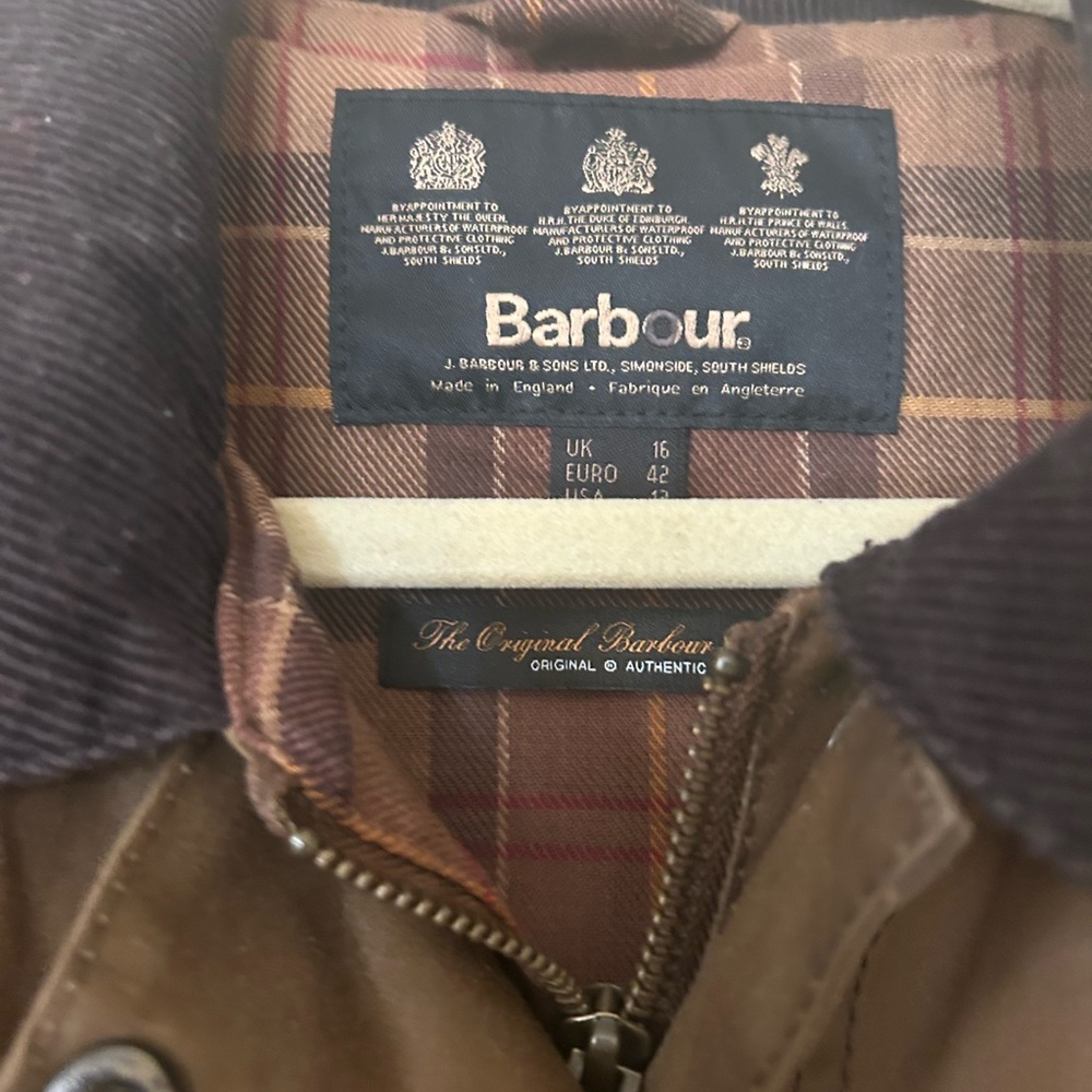 Barbour Brown Jacket with Plaid Accents - Picture 4 of 9